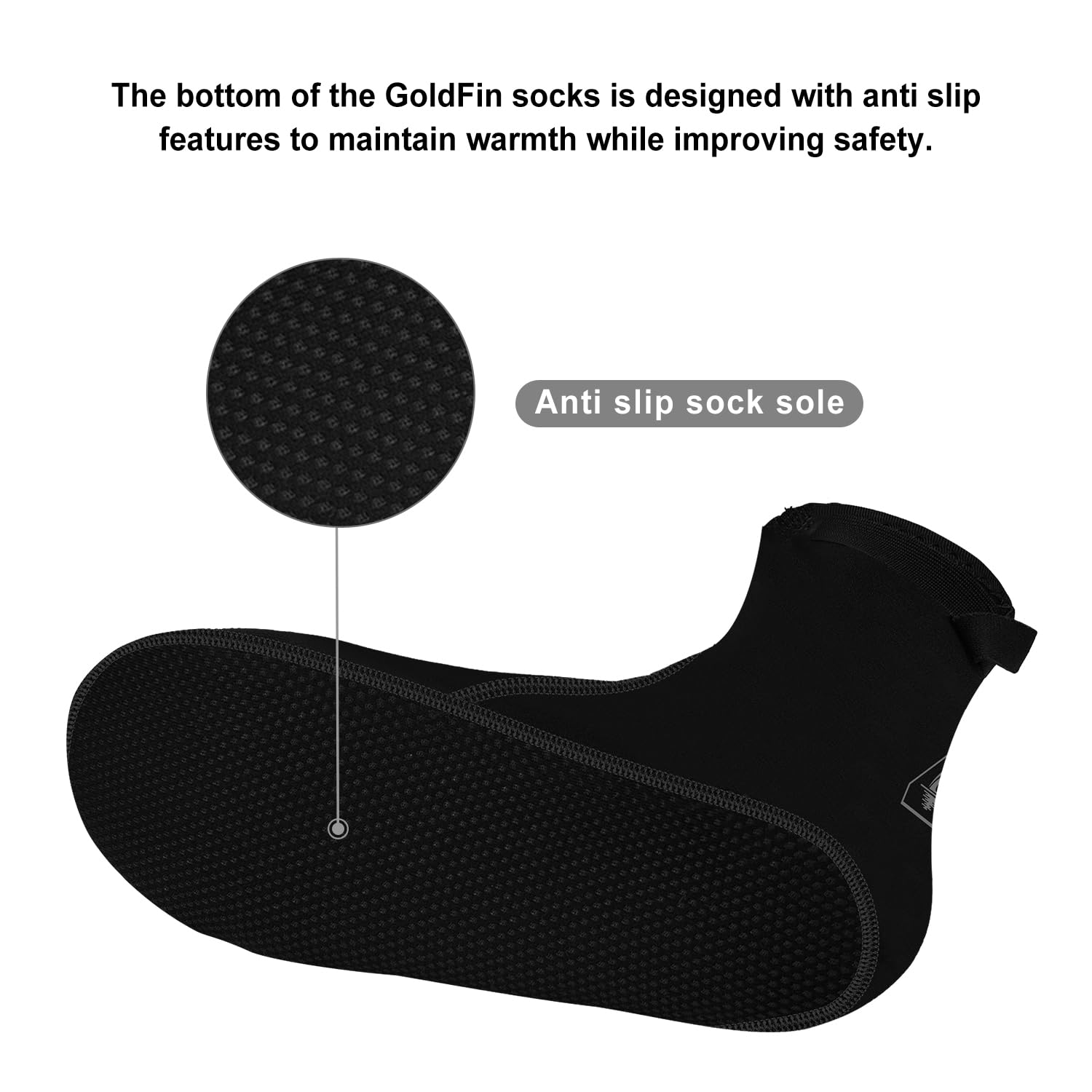 GoldFin Wassersocken, 2 Paar, sanddicht, 3 mm, Neopren, Strand-Volleyball-Tauchsocken für Outdoor-Wassersport