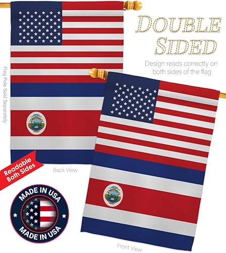 Miniatura 3 de Copa del Mundo de Costa Rica - Bandera de la Amistad de Estados Unidos, paquete de pancartas estadounidenses, arte de pared, patio, porche, césped,