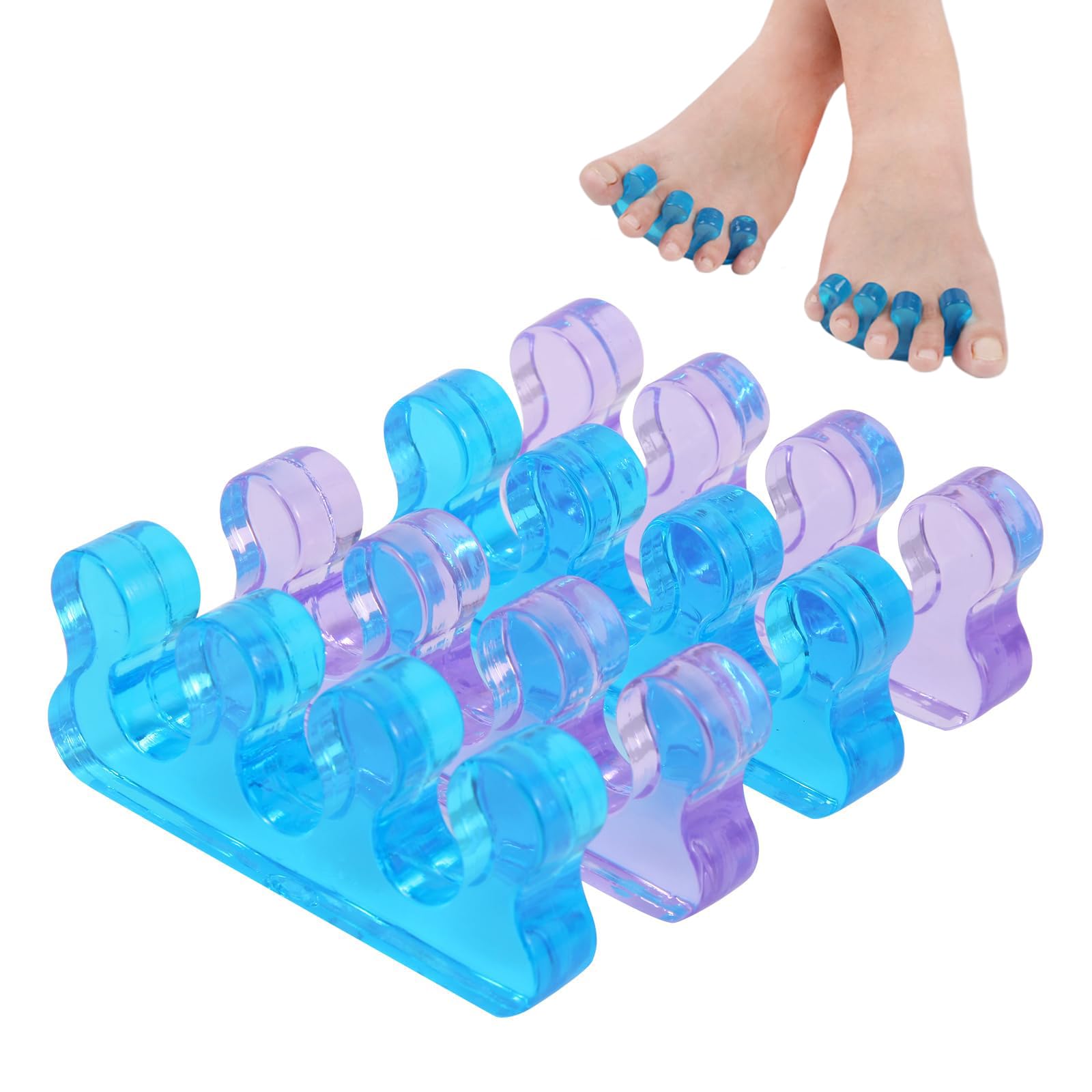 Duomama Toe Separators for Bunion Relief & Nail Care - 2 Pairs Toe Spacers for Pedicure, Overlapping Toes Correction, Yoga Comfort - Men & Women