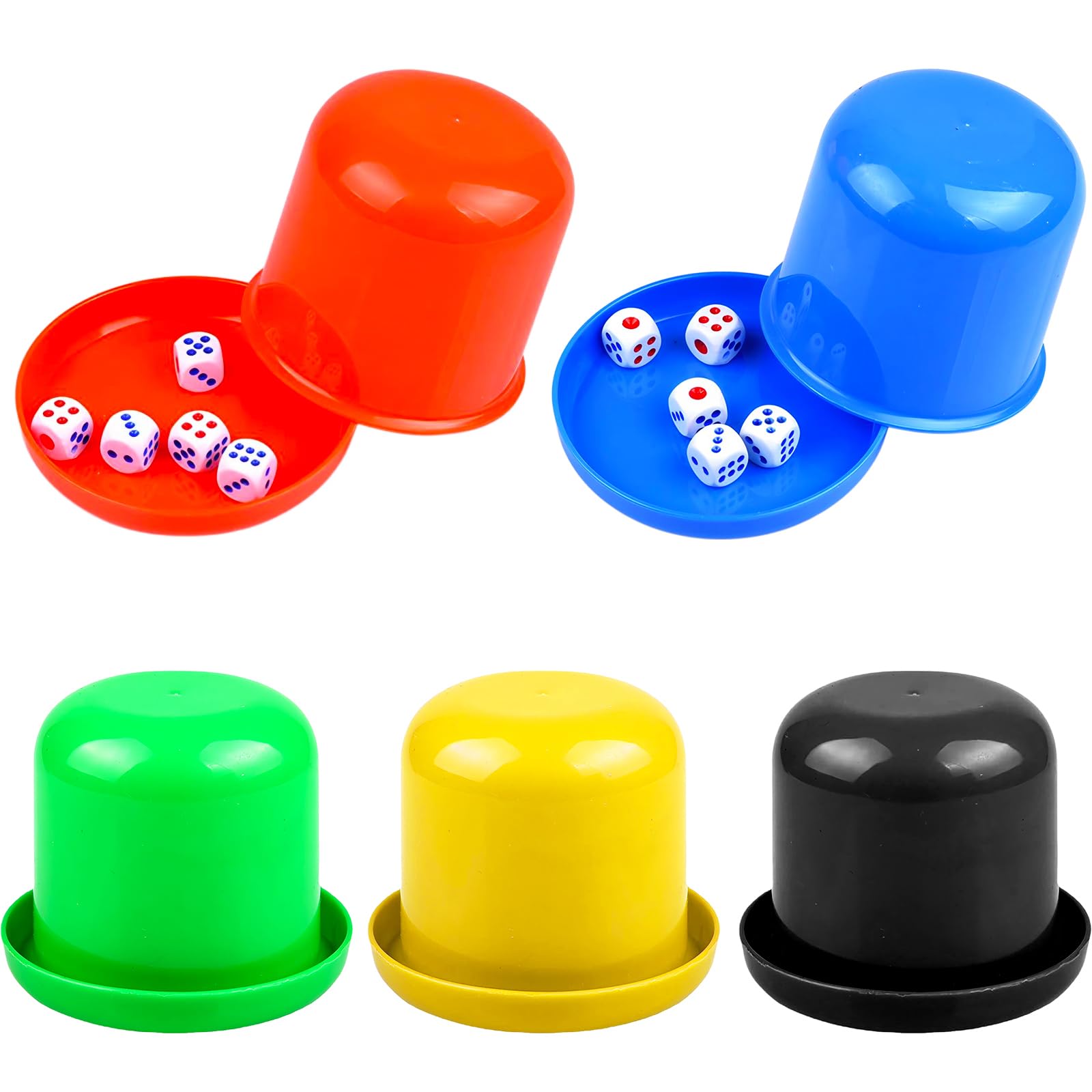 Taleromi 5PCS Dice Cup Set Game Anti-Cheating Shaker Pub Party Tabletop Play for Adults
