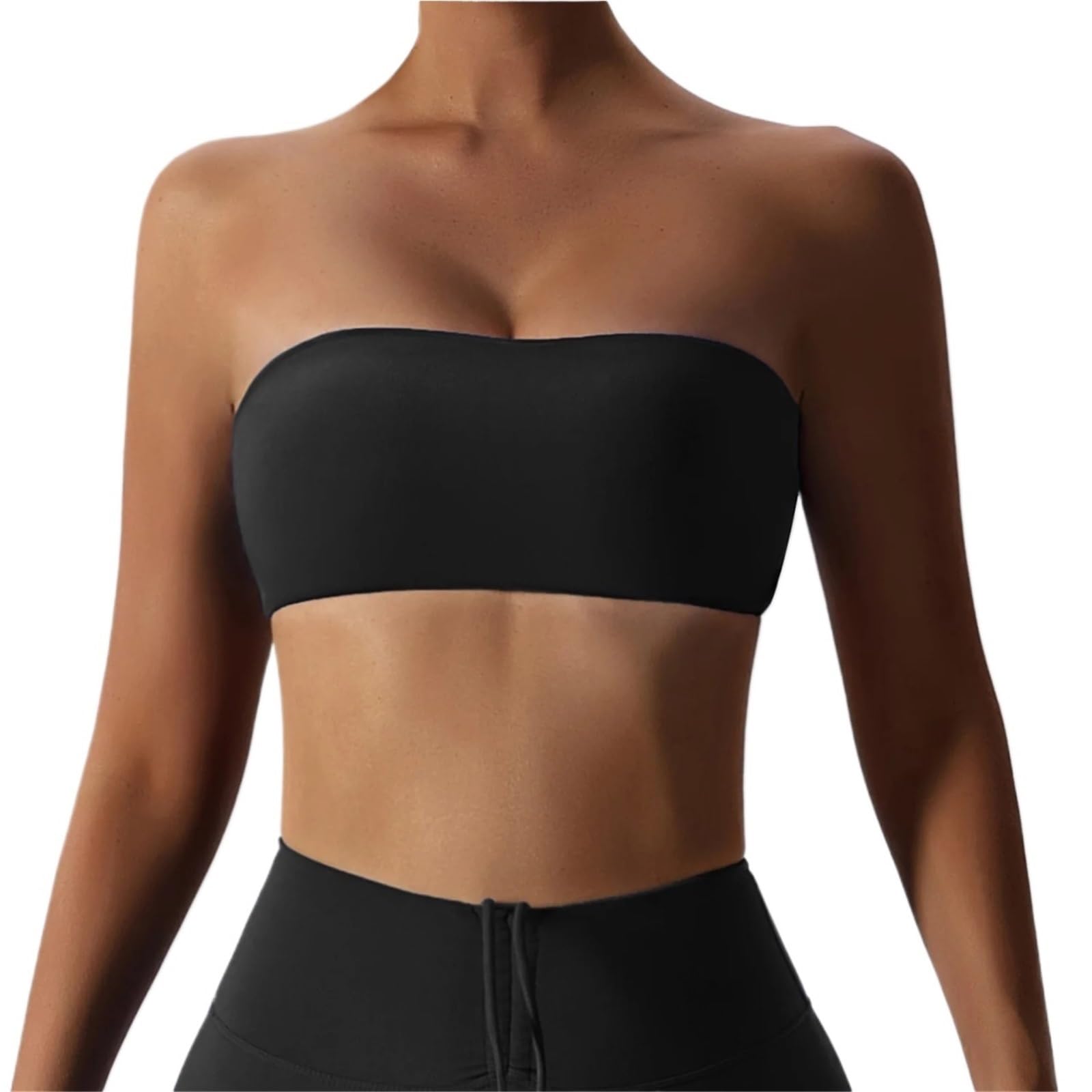 Sujetador Deportivo Top Corsé sin Tirantes elástico Transpirable para Yoga Running Fitness