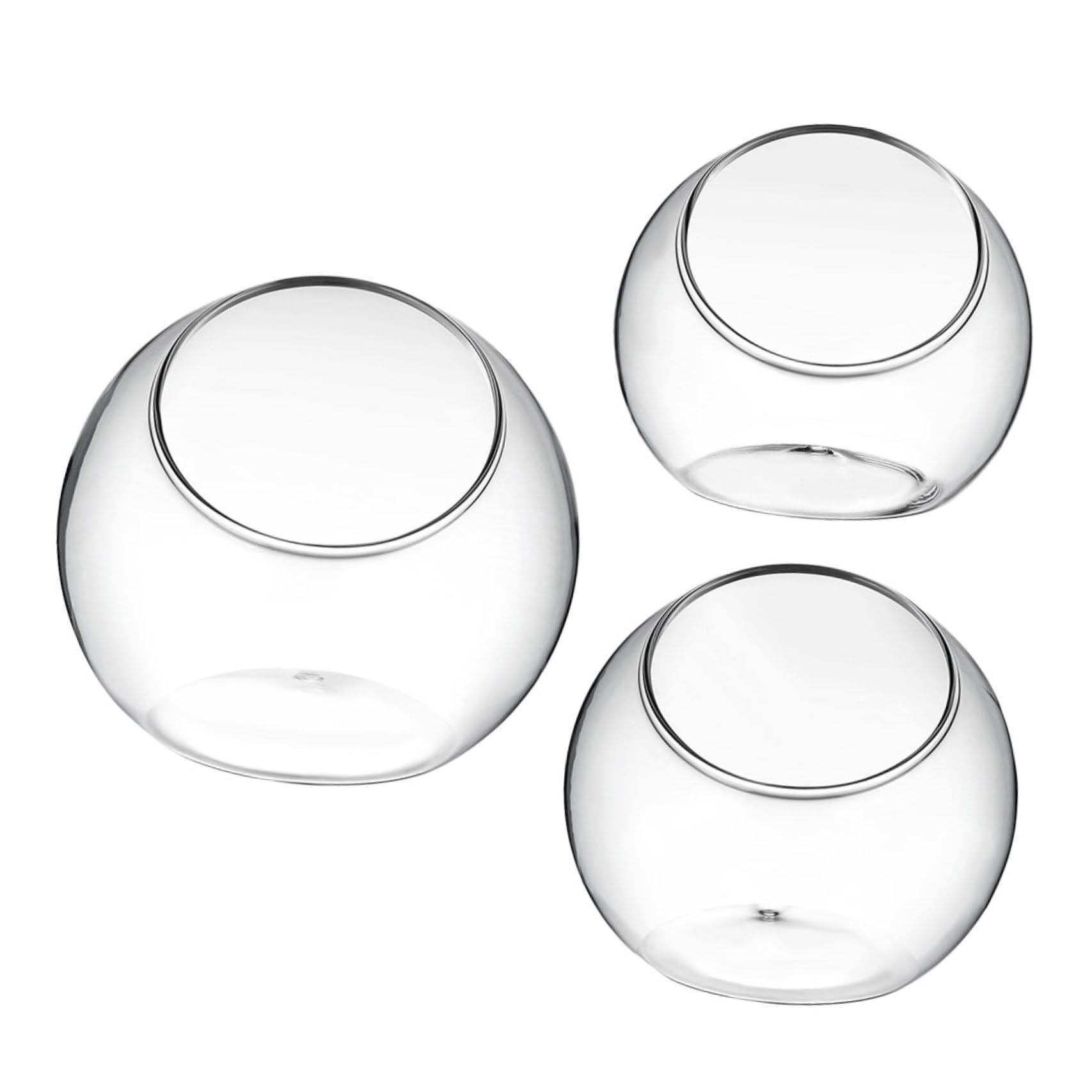 TOYANDONA Set 3 Pezzi Terrario di Vetro per Piante Grasse, Bottiglia Ecologica Trasparente Design Artistico, Contenitore per Micro Paesaggio e Decorazione Fai da Te per Interni