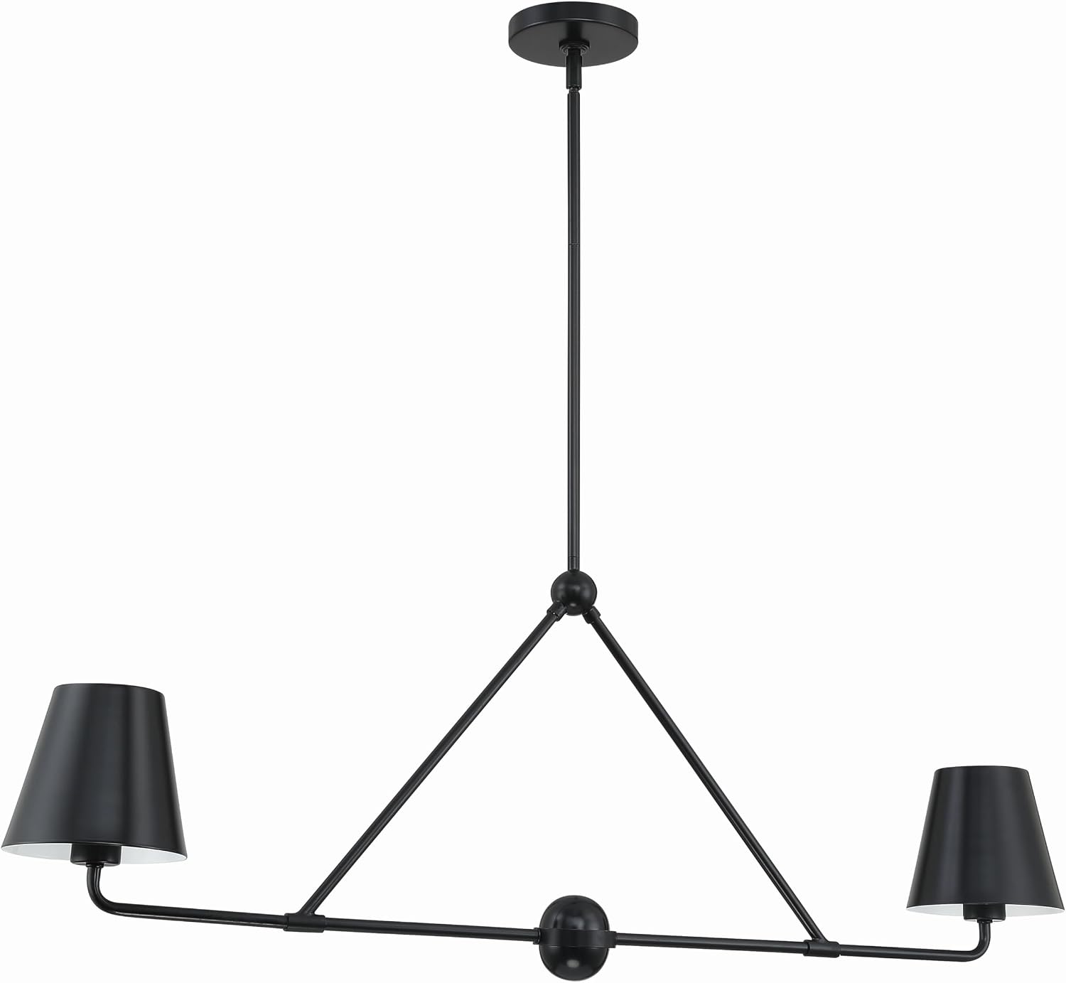 Crystorama Xavier 2 Light Matte Black Linear Chandelier
