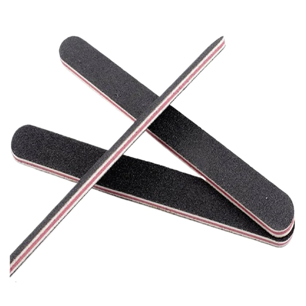 10/20/50 pezzi Lima for unghie professionale Lima for unghie Carta vetrata nera Lime dritte e angolari Lime for lucidatura abrasiva(C-50pcs)