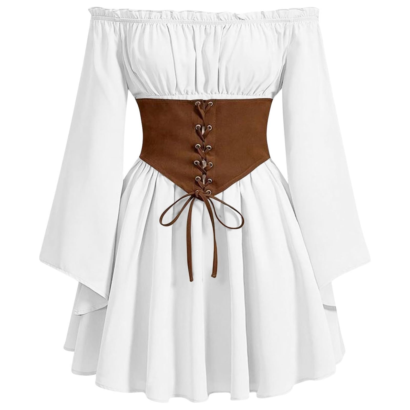 Generisch Disfraz de carnaval Elegante vestido medieval con mangas y falda fluida para vestido de disfraz histórico