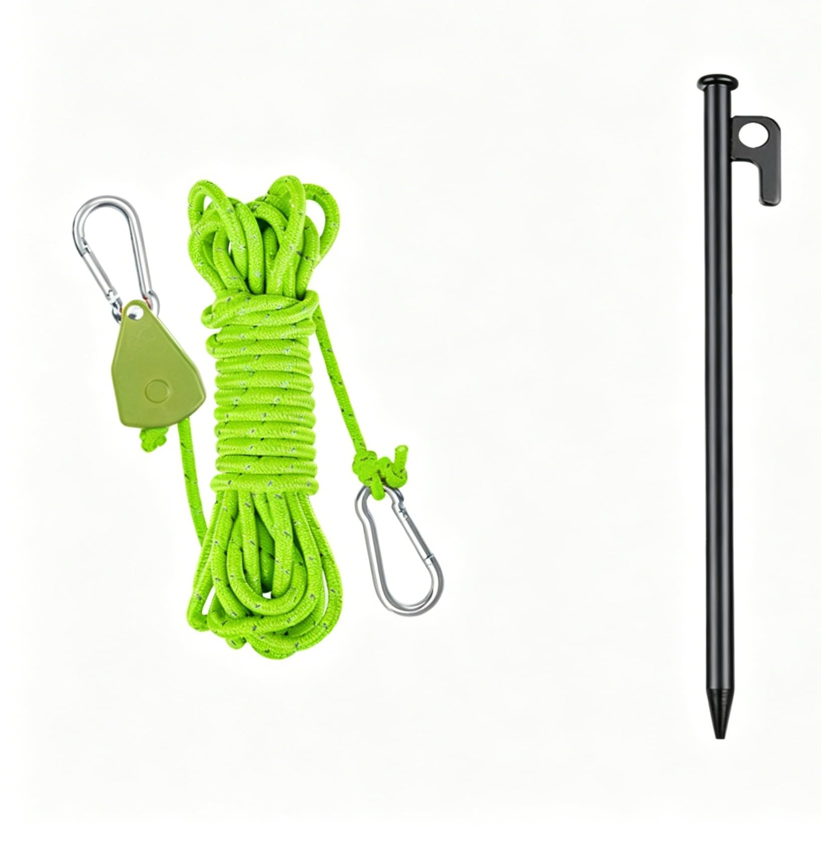 Zeltheringe Set,Abspannseile,Zeltschnur,Für Outdoor Camping(Grün-40cm)