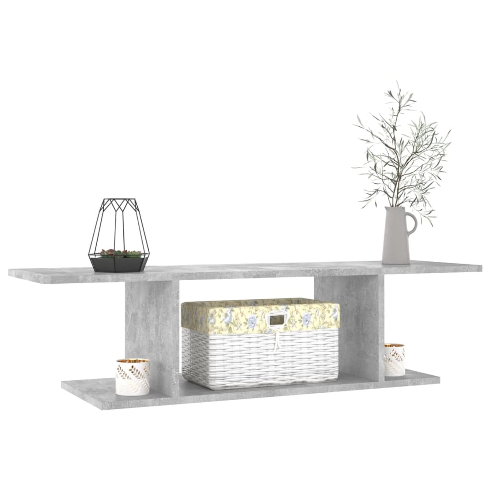 Armadietto a Parete per TV Grigio Cemento 103x30x26,5 cm,Armadietto da Parete per TV,Pareti Attrezzate,Mobile TV Soggiorno Moderno