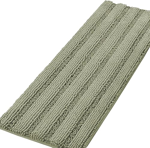 Miniatura 169 de H.VERSAILTEX Alfombras de baño antideslizantes extragruesas de felpilla a rayas 24" x 36" Absorbentes, antideslizantes, suaves, esponjosas