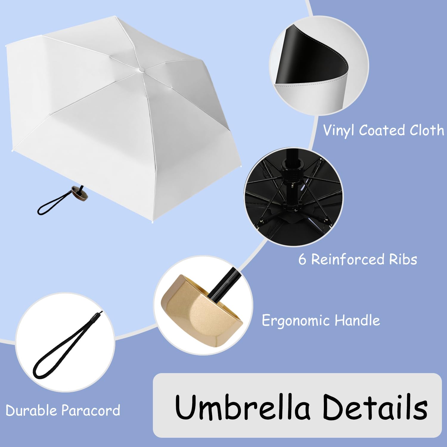 Mini parasol mały, kompaktowy parasol UV