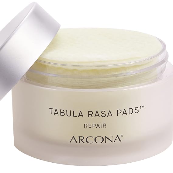 ARCONA Tabula Rasa Pads - 2% BHA AHA Liquid Exfoliant, Ingrown Hair Treatment. Clarifies, Exfoliates, and Soothes. Cruelty Free. Made In The USA, 45 Pre-Soaked Cotton Rounds.