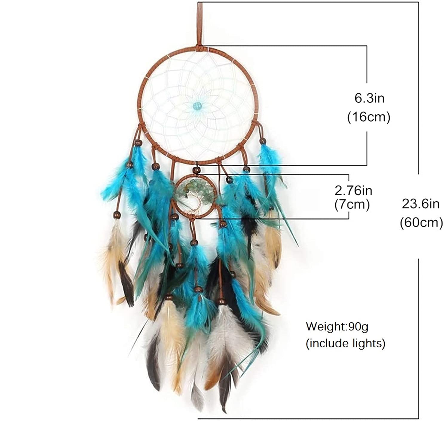Attrape-êves,Sweet Dream Catcher, Décoration Murale LED,Violet Murale Indienne pour Chambre à Coucher, Bricolage, Cadeau de Mariage Noël, pour Enfants/Filles/Amis