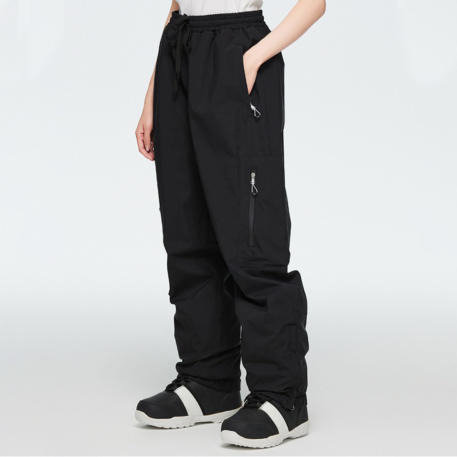 Snowboardhose Damen Herren Baggy Wasserdicht Mit Gummibund Skihose Damen Herren Lang Winter Dicke Warm Schneehose Herren Damen Atmungsaktiv Outdoor Thermo Gummizug Ski Hosen für Männer Frauen