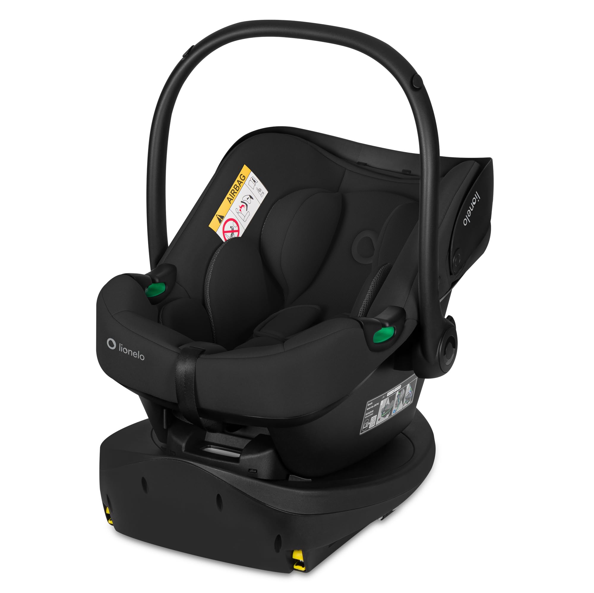 Lionelo Astrid i-Size Set Plus seggiolino auto con base ISOFIX 40–87 cm | Base girevole 180°, installazione contro marcia, protezione laterale, poggiatesta Memory Foam e inserto traspirante Dri-Seat