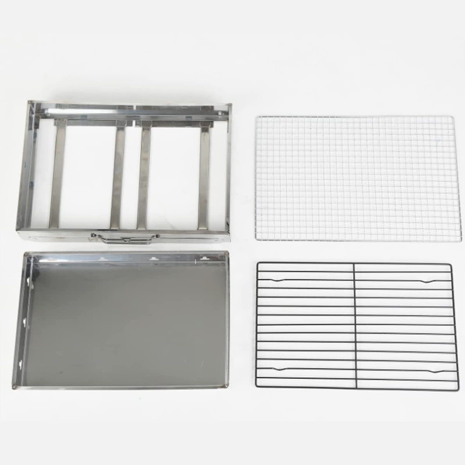 Parrilla de la Barbacoa Juego de Accesorios de carbón para Barbacoa portátil con Parrilla Plegable para Barbacoa - Kit de Parrilla ahumadora para Mesa de Cocina al Aire Libre, Jardín