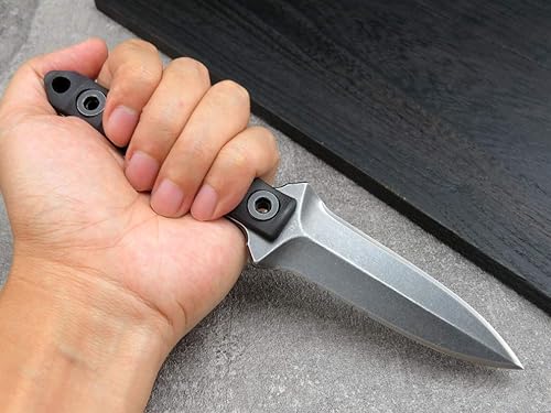 Miniatura 7 de CCanku C1290 Marine Corp - Cuchillo dentado de hoja fija de acero D2 de 8 pulgadas y mango G10 para supervivencia al aire libre, camping, bushcraft