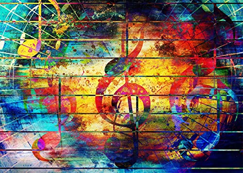 Toile fond tissu notation musicale BELECO grand format pour bannière de fête