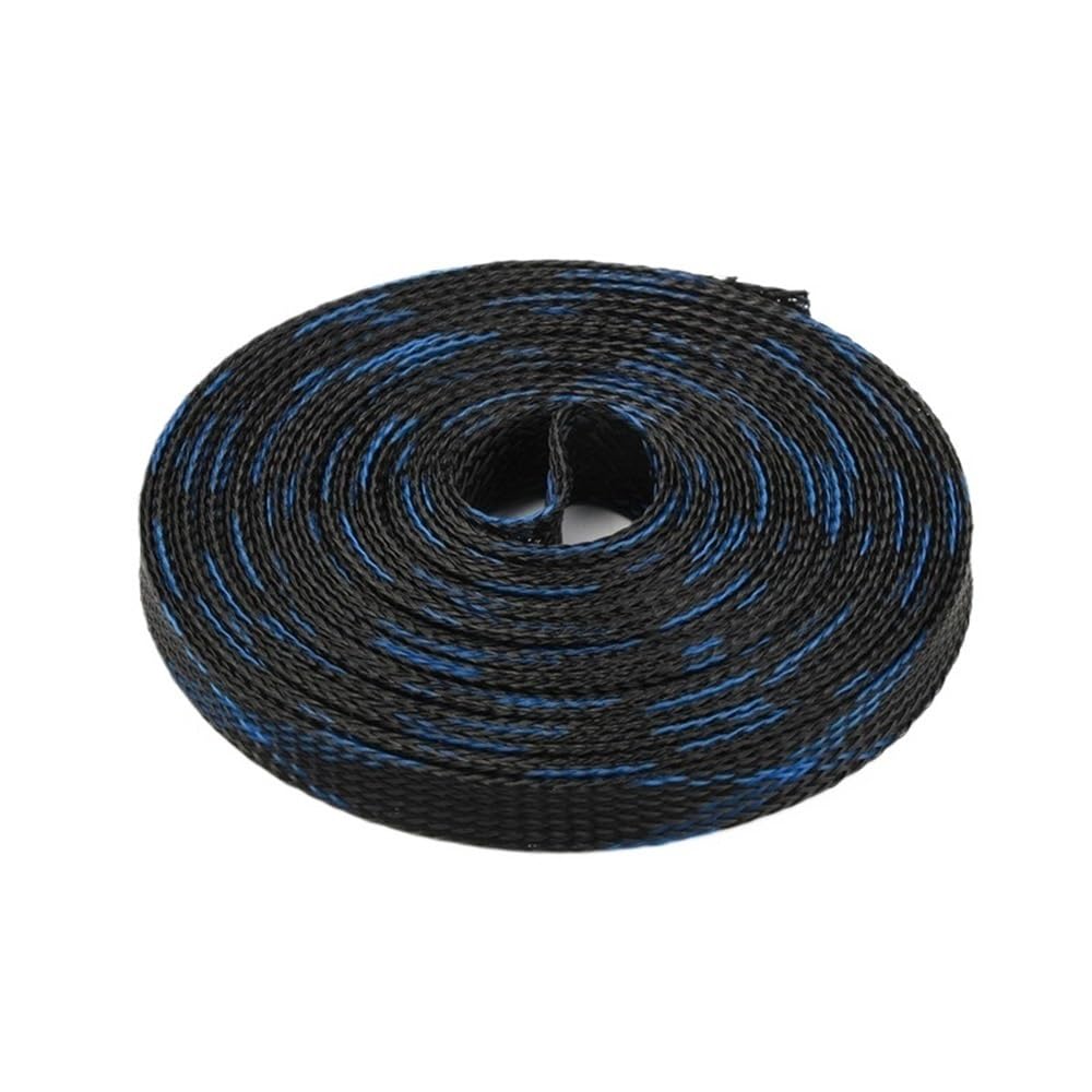 Manica intrecciata Guaina protettiva for cavi intrecciati espandibili in PET, lunghezza 20 m, 50, 100, guaina for elettrici, 1 pz(Black,15mmx50M)