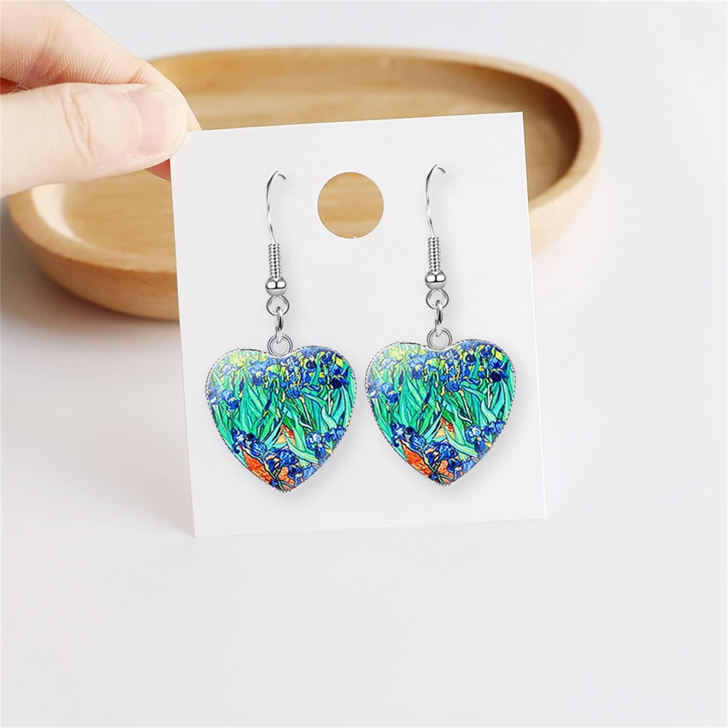 Vintage Abstract Van Gogh Painting Starry Sky Sunflower Drop Dangle Earrings for Women Painter Art Teacher Abstract Art Earrings Charm Creative Jewelry Gifts - Image 5
