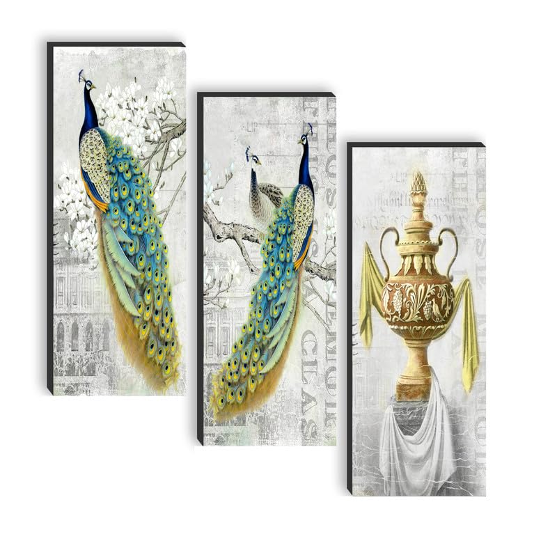 SAF paintings set of 3 Peacock UV textured self adeshive wall painting for home decoration SANF-SJ92 (B0C6M54K37) Amazon Price History, Amazon Price Tracker