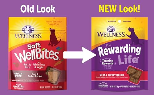 Miniatura 2 de Wellness-Wellbites - Golosinas suaves naturales sin granos, 4 sabores (carne de res y pavo, pollo y venado, pollo y lámpara, pavo y pato) 6 onzas