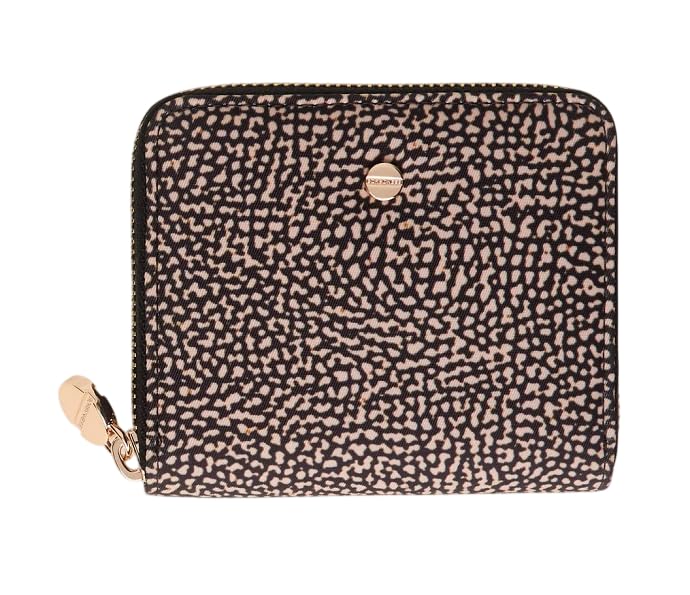 Portefeuille Borbonese Noir X11 compagnon compact zippé chic