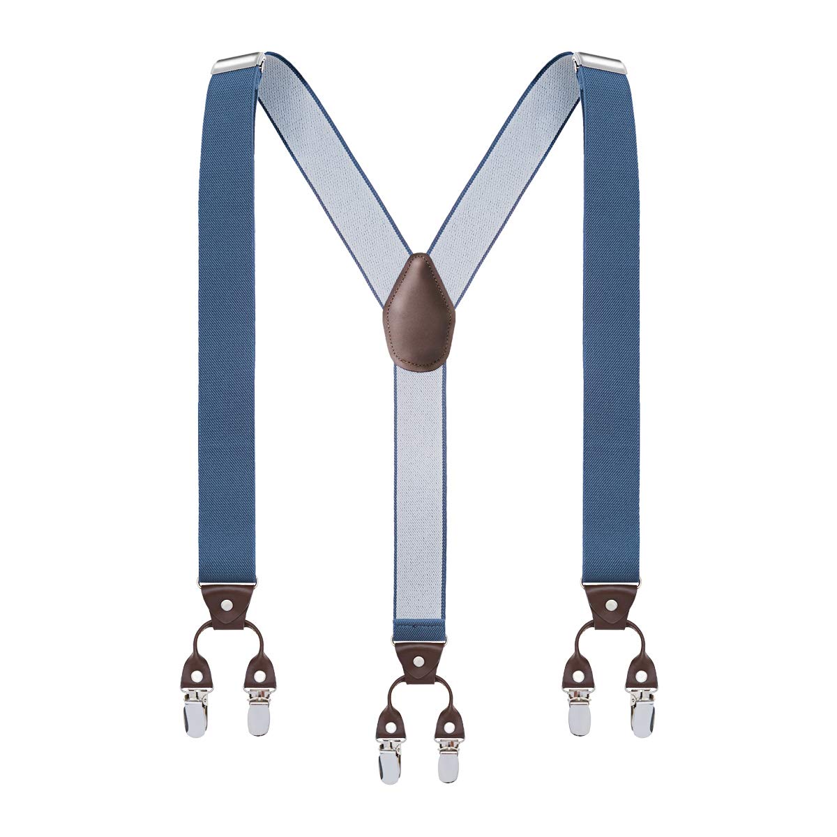 Grade CodeY Back Mens Suspenders, with 6 Strong Clips Wide Adjustable Elastic Braces for Casual&Fomal