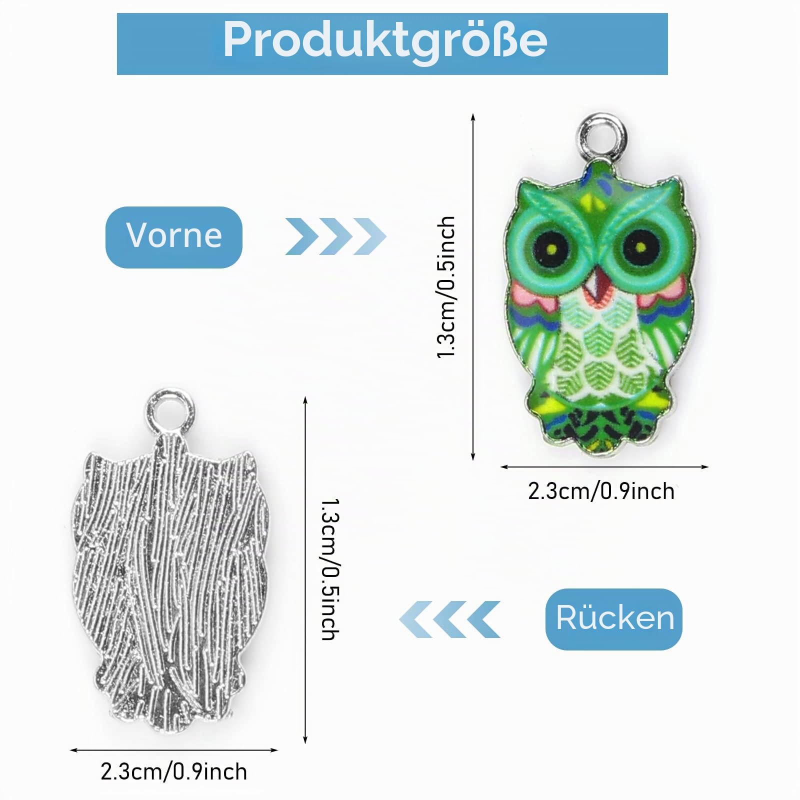 Thinp Eule Emaille Anhänger - Bunte Tier Anhänger aus Legierung für Schmuckherstellung, Ohrringe, Armbänder, Halloween DIY Bastelbedarf