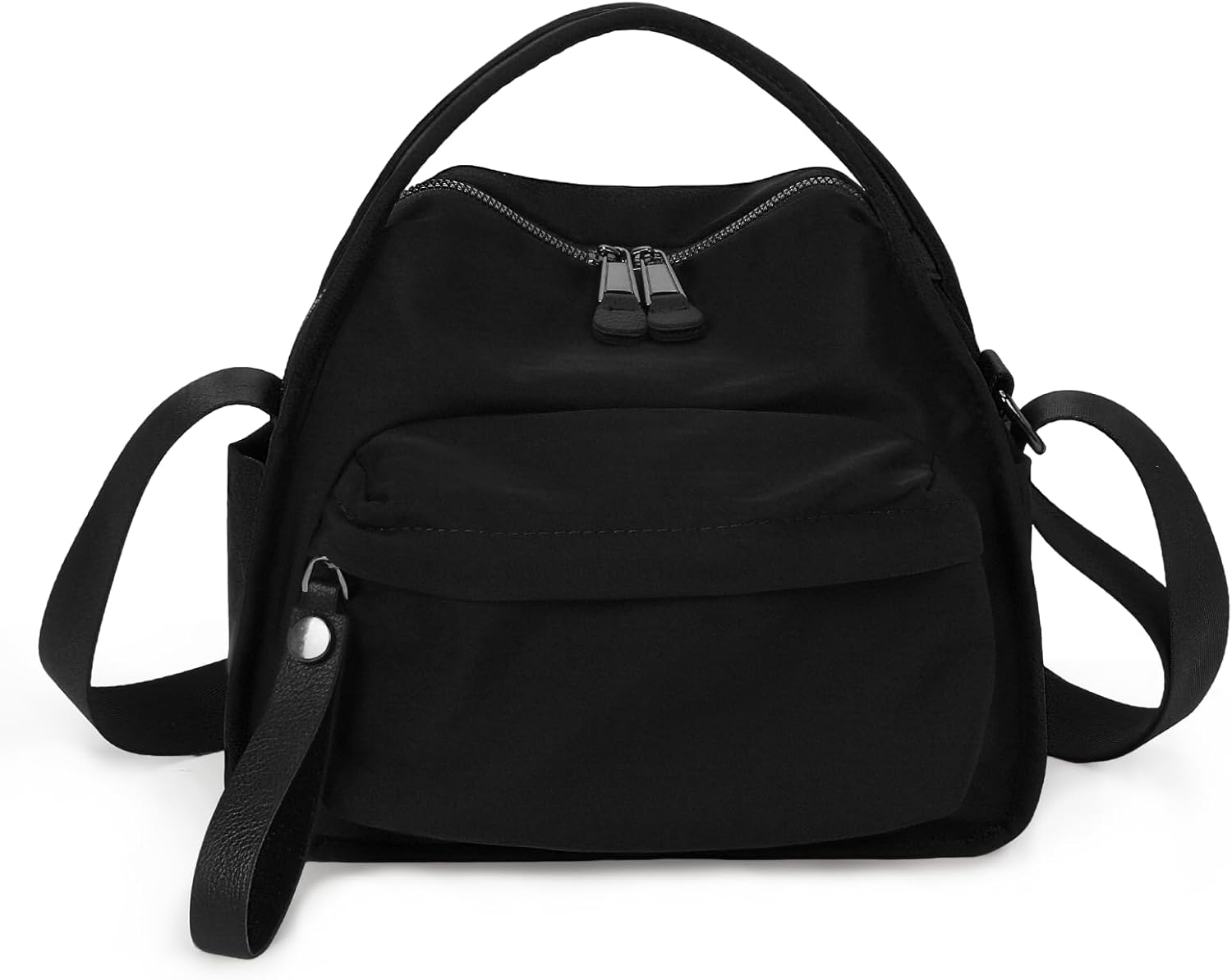 CEUTNIZ Elegant Solid Color Shoulder Bag for Women Casual Nylon Front Pocket Crossbody Casual Trendy Textured Commuter Bag