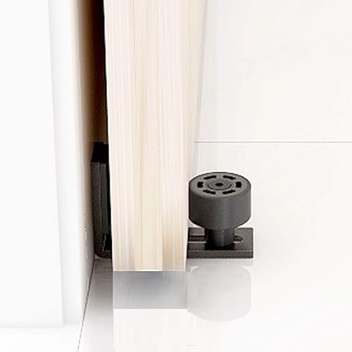 Miniatura 7 de TSMST Guía de piso de puerta corrediza de granero, guía de piso de rodillo ajustable montada en la pared, guía inferior suave y silenciosa para