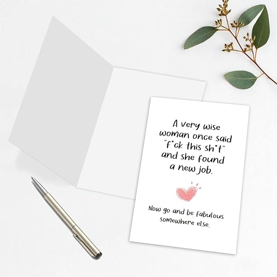 Leinessy Funny New Job Congrats Card for Bestie, Coworker Leaving Farewell Card, Be Fabulous Somewhere Else