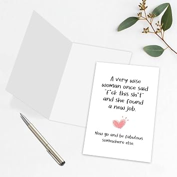 Leinessy Funny New Job Congrats Card for Bestie, Coworker Leaving Farewell Card, Be Fabulous Somewhere Else