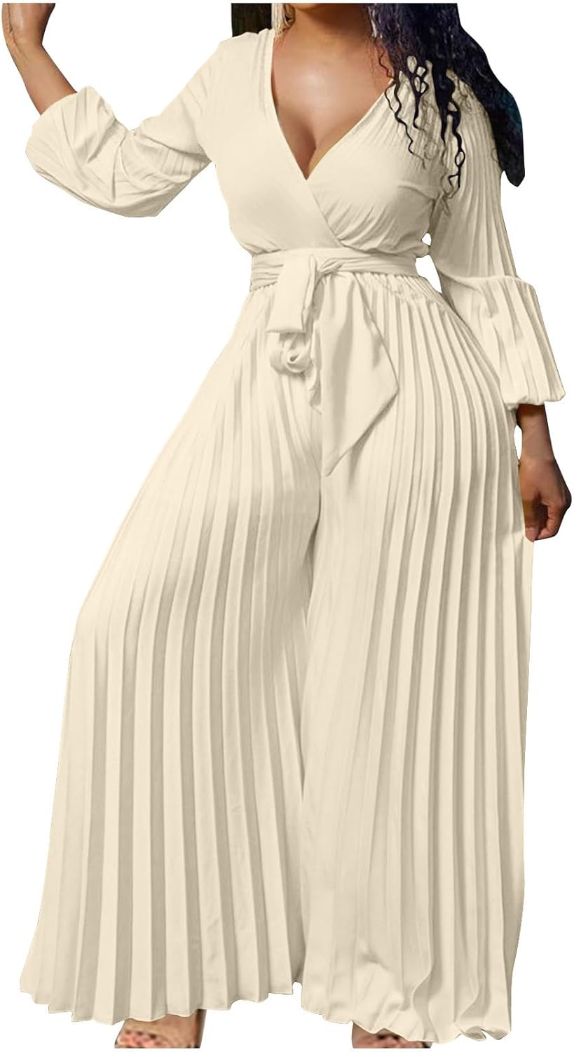 Amazon com: JOAU Women s Wedding Guest Jumpsuits Elegant Business Wrap