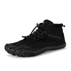 Winter Hike Barefoot Boots Women Men Warm Slip On Faux Fur Lined Ankle Booties Lace Up Zero Drop
