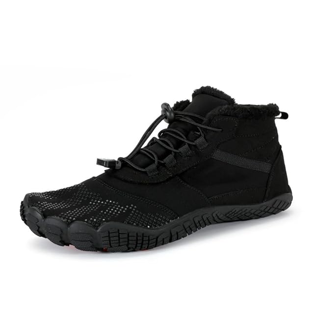 Winter Hike Barefoot Boots Women Men Warm Slip On Faux Fur Lined Ankle Booties Lace Up Zero Drop