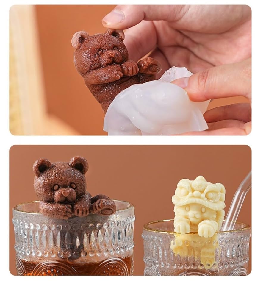 3D お座りくまちゃん シリコンモールド 製氷 おもてなし氷 3D お座り 3D お座りくまちゃん シリコンモールド 製氷 おもてなし氷 3D お座り