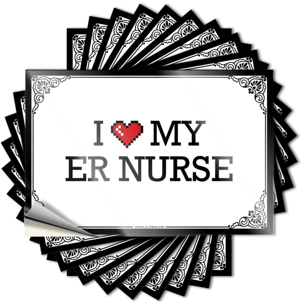 Grunge Laptop Lettering Sticker - I Love My Er Nurse Badass Durable Sticker Easy Apply for Billiards Decor(12X18CM)