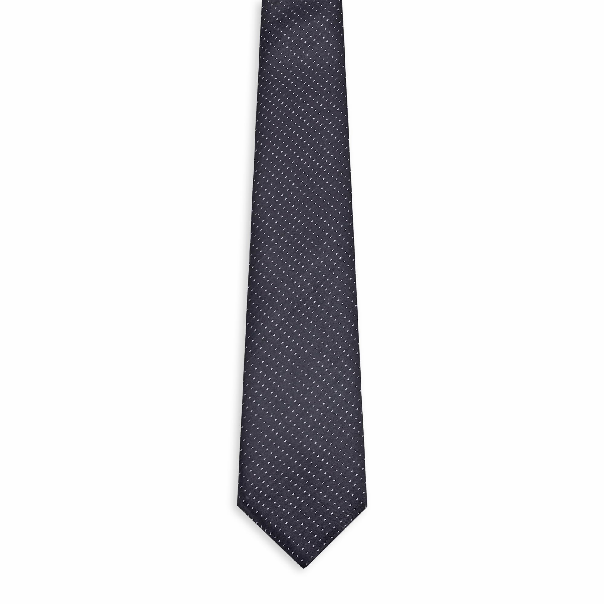 Bureaucrat Mens Plaid Micro Self Silk Woven Microfiber Elegant Classy Colored Formal Necktie for Men(Dotted Black) - Image 6 thumbnail
