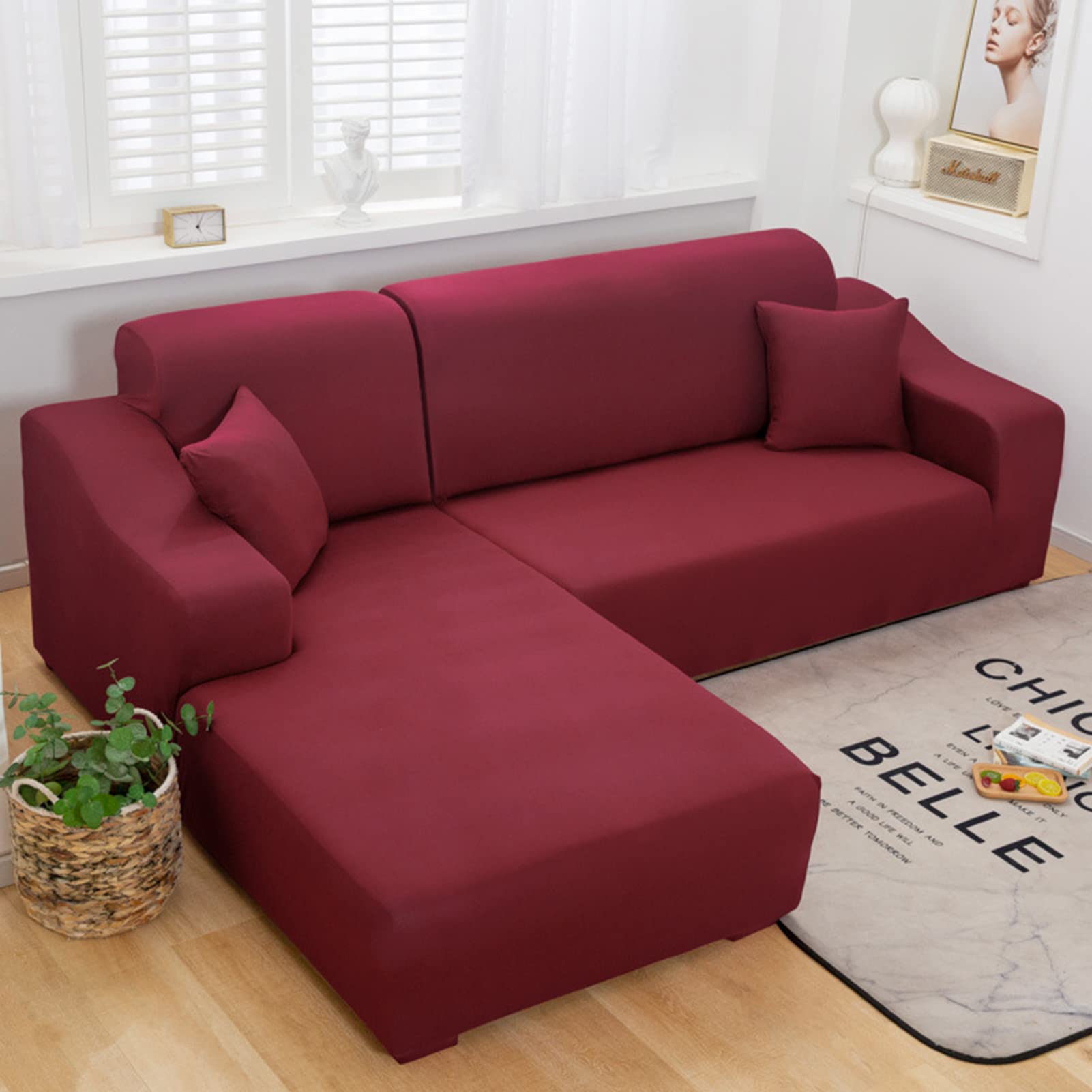 Housse de canapé sectionnel extensible de haute qualité modèle B 4 places