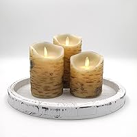 Vista 2 de Bandejas decorativas, bandeja de centro de mesa, bandejas redondas de madera rústica, bandeja para velas, bandeja de jarrón, bandeja de servir