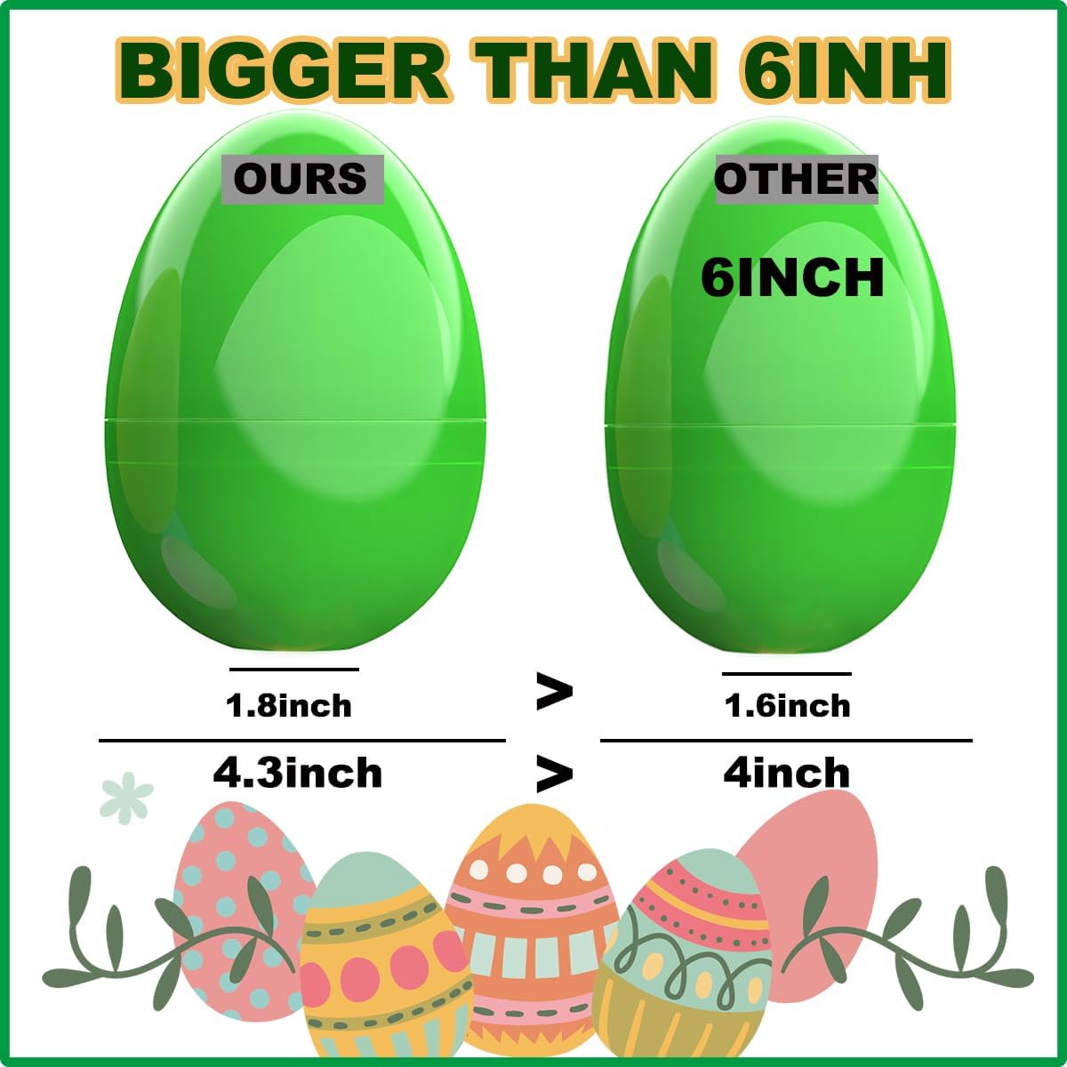 12 Pcs Jumbo Easter Eggs, 6 Inch Fillable Plastic Easter Eggs Bright Color for Easter Hunt Party Supplies, Large Colorful Easter Eggs for Toddler Toy, Basket Stuffers, Toys Filling Treats
