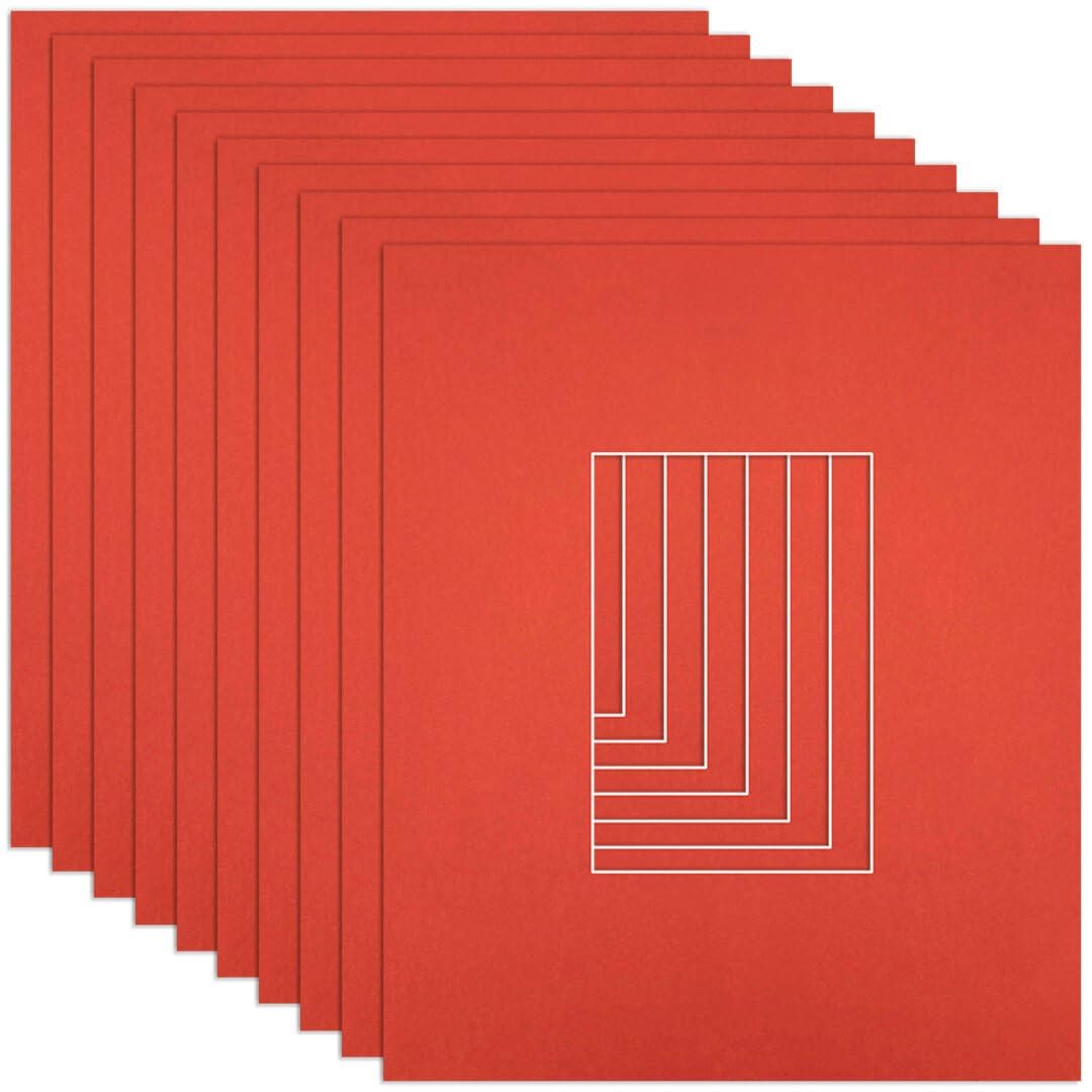 Procut Global 12x10" Poppy Red Picture Mounts to Fit 6x4" Aperture - Precision Cut Cardboard Photo Mount - Ideal for Frames, Prints, Artwork & Certificates - Sizes & Colours Available - 10 Pack