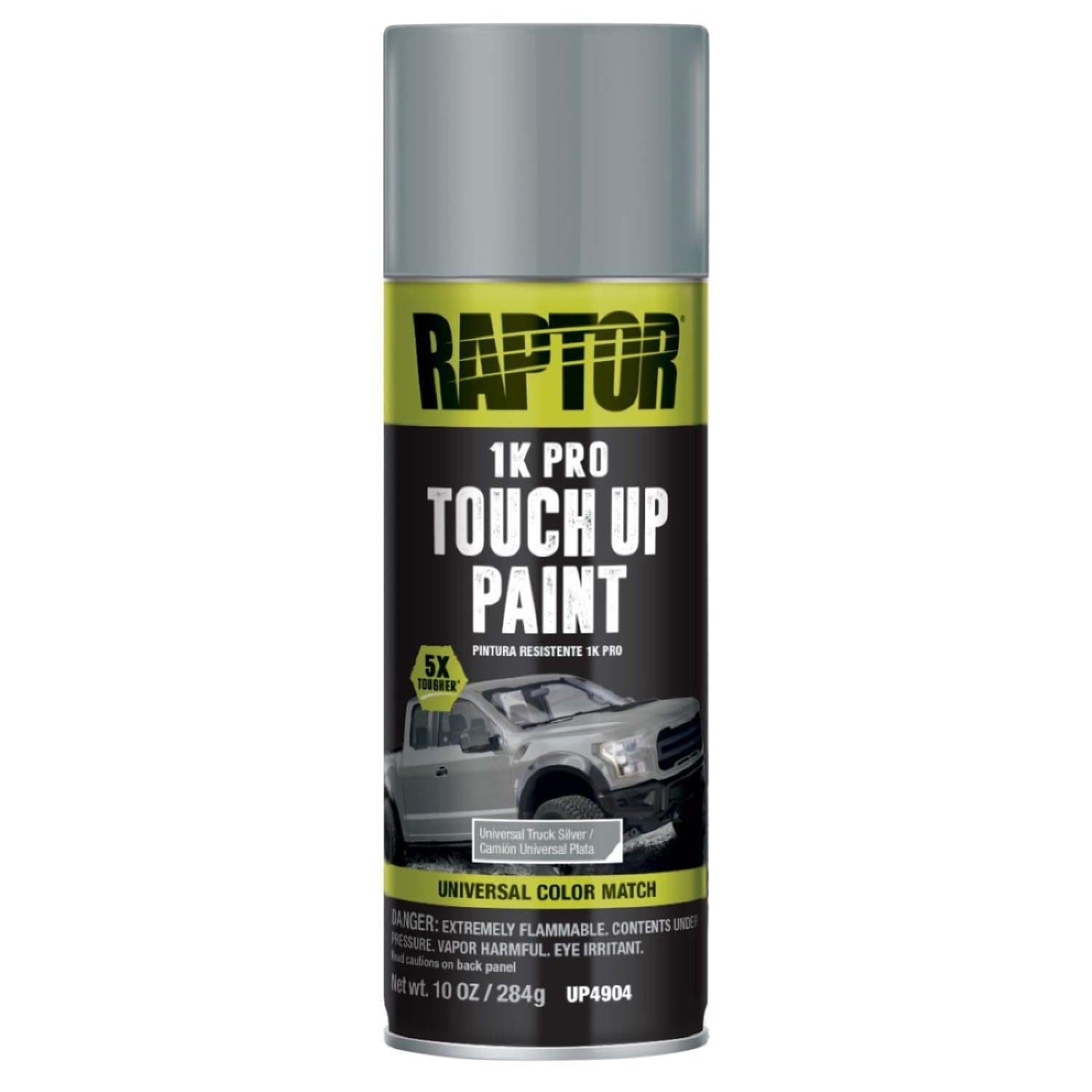 RAPTOR 1K Pro Universal Touch Up Paint Spray, Professional Grade, Tough & Durable, Extra Protection, Silver, 10 oz