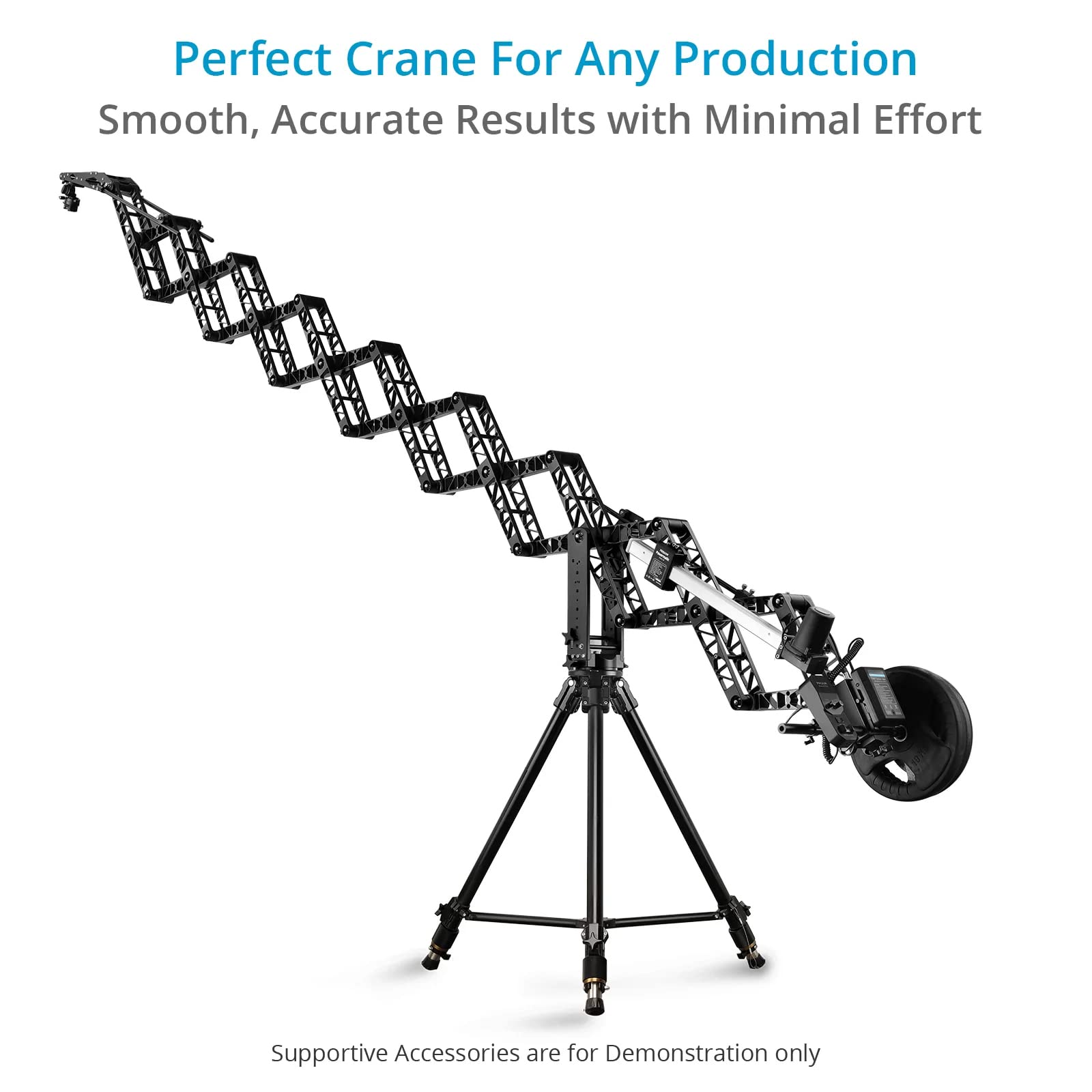 PROAIM Powermatic Scissor Pro 17-Fuß motorisierter Kamerakran, 15 kg | Fernsteuerbare Geschwindigkeit und Dämpfung für sanfte Push-ins; faltbar auf 1,0 m für Lagerung und Transport.