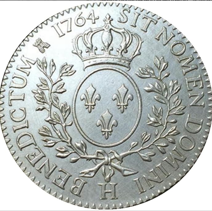 Pièce commémorative France Louis XV Essai 1764 Une pièce plaquée Or Pièce de Copie en métal en Laiton Pièce Souvenir