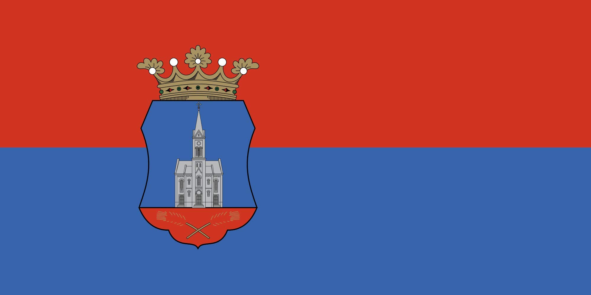 Drapeau Large Karancsság au format paysage grand format de 1.35m² pour extérieur
