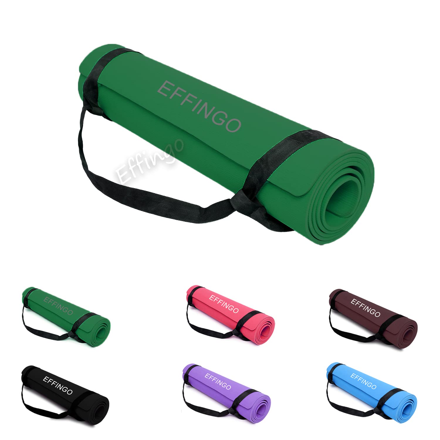 Effingo YOGA MAT With CARRY STRAP Non slip yoga Mat, surface sticky with yoga mat Carry Bag FOR GYM, WORKOUT, Yoga aasan (Green) (4MM) (B09HTFWBYT) Amazon Price History, Amazon Price Tracker