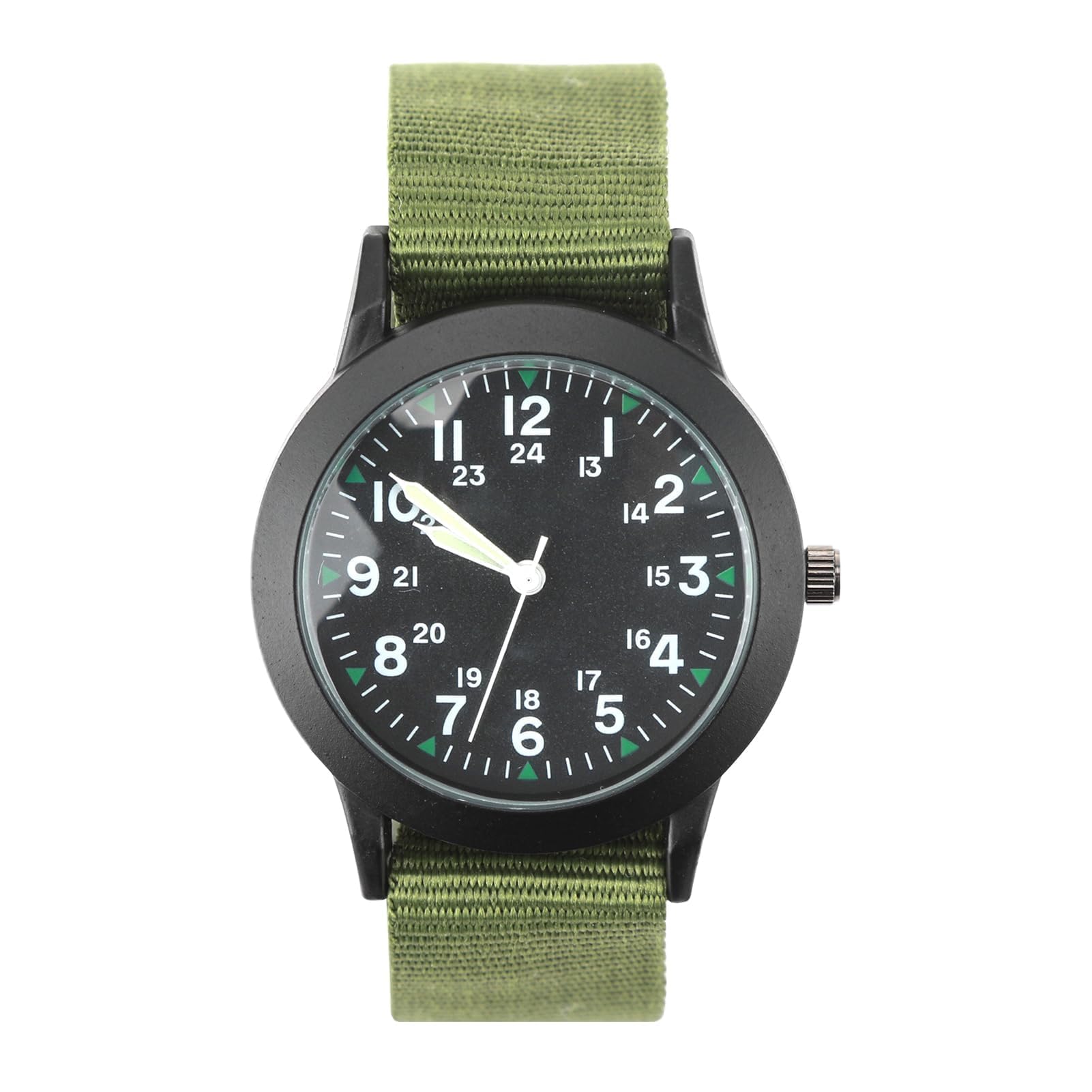Military Analogue Quartz Watch 34mm Field Wristwatches with Nylon Strap Valentine's Day for Men Women Japanese Movement Tactical Sports Watch Glow in the Dark for Outdoor Activities Not Waterproof