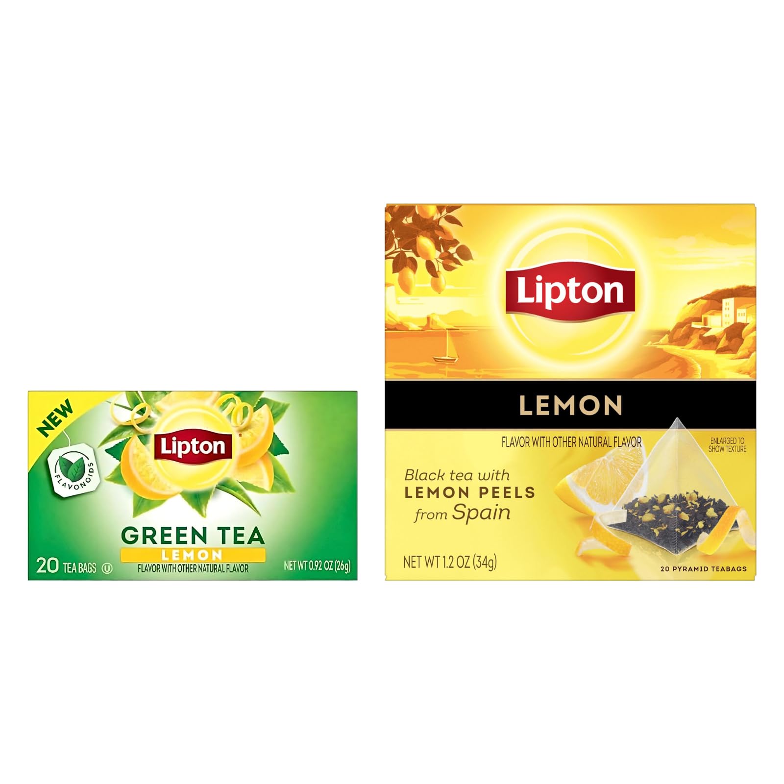 Amazon.com : Lipton Lemon Green Tea, & Lemon Black Tea 20 CT (1ea