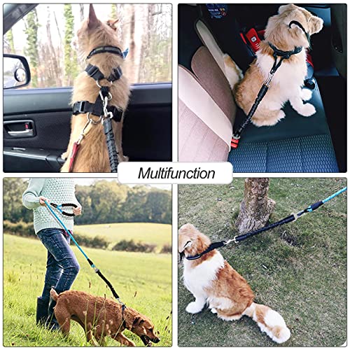 Redamancy Hundegurt fürs Auto, 1 Stück Verstellbarer Anschnallgurt, Hunde Sicherheitsgurt für Auto, Hundesicherheitsgurt mit Elastischer Ruckdämpfung und Starke Karabiner, für Hunde und Katzen.