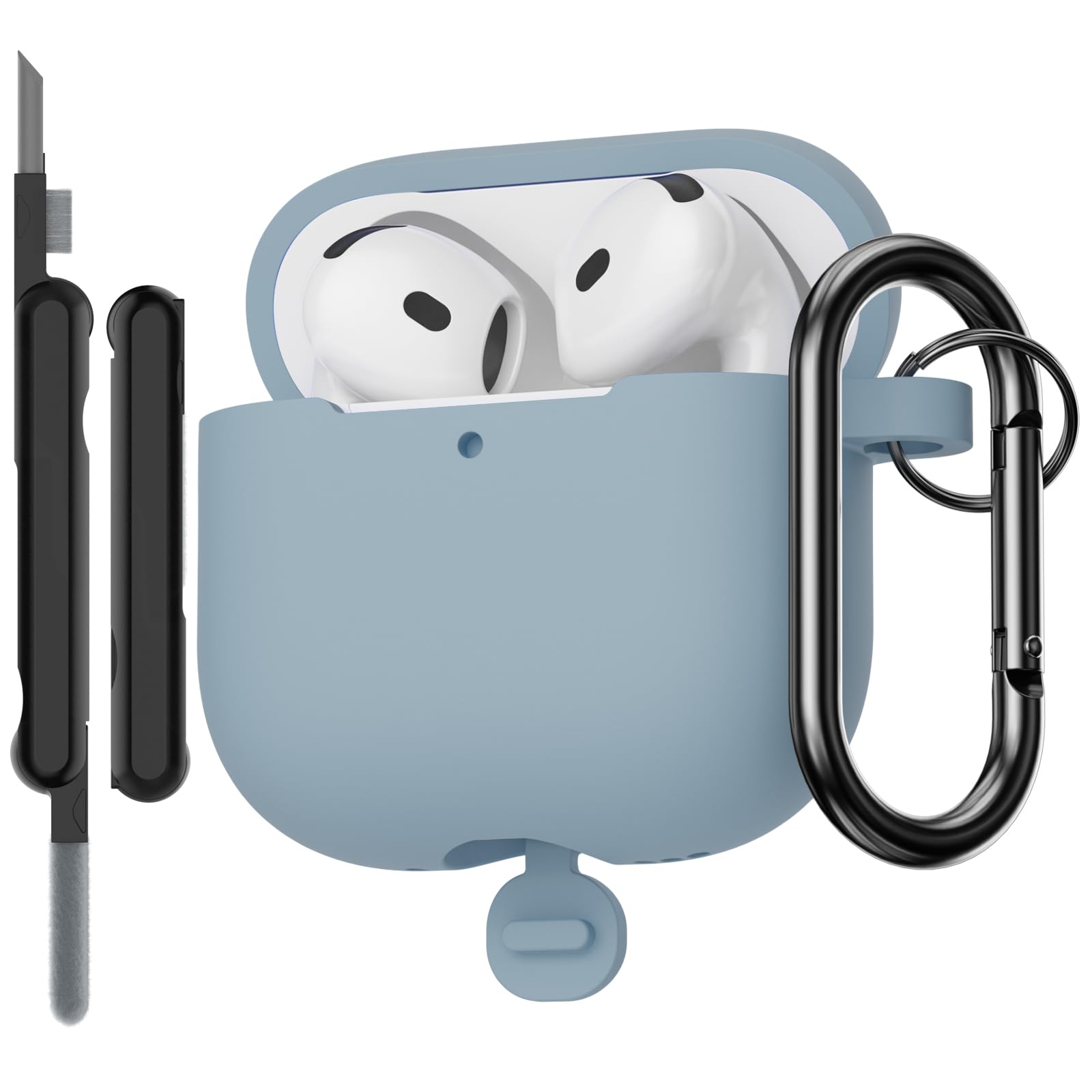 Funda para AirPods Pro 3 (2025) Case Cover, Anti-rasguños Fundas Protectora de Silicona Compatible con Airpods Pro 3.ª Generación con Kit de Limpieza e Lanyard de Silicona, Cloud Grey — view 23
